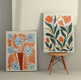 Wallity Cuadros Decorativos sobre Lienzo Multicolor (2 Piezas) 50 x 70 cm